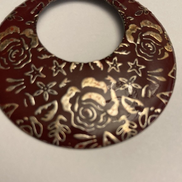 Rose Flower Hoop Circle Earrings - Picture 7 of 16